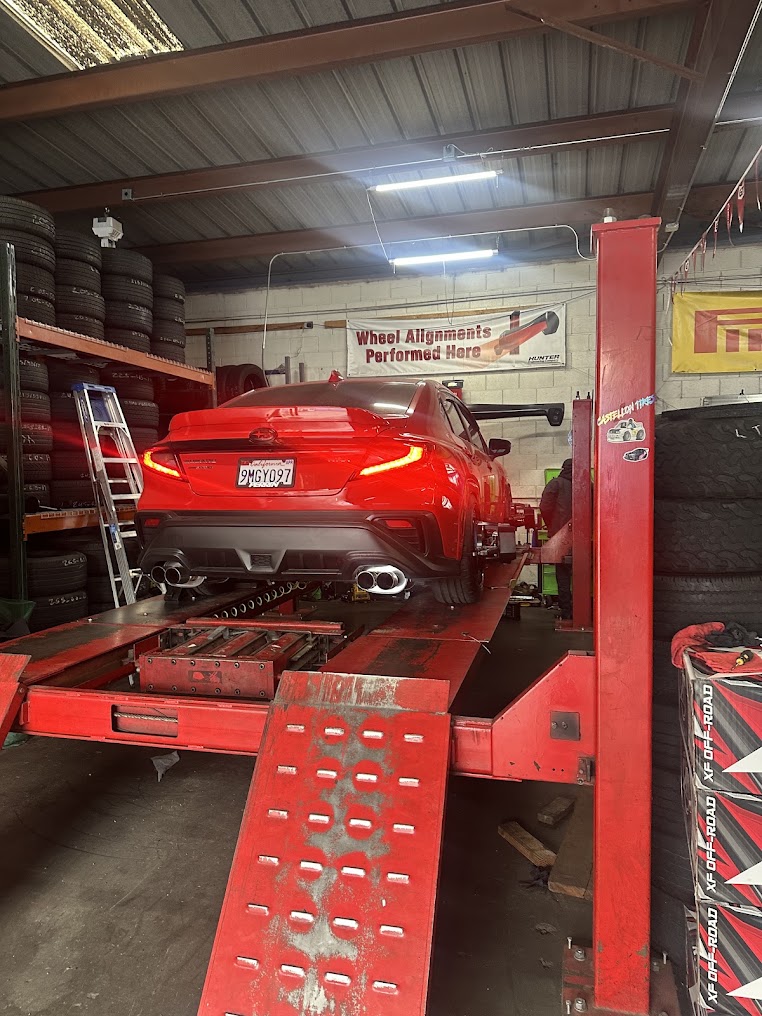 Vehicle receiving an alignment at Castellon Tires