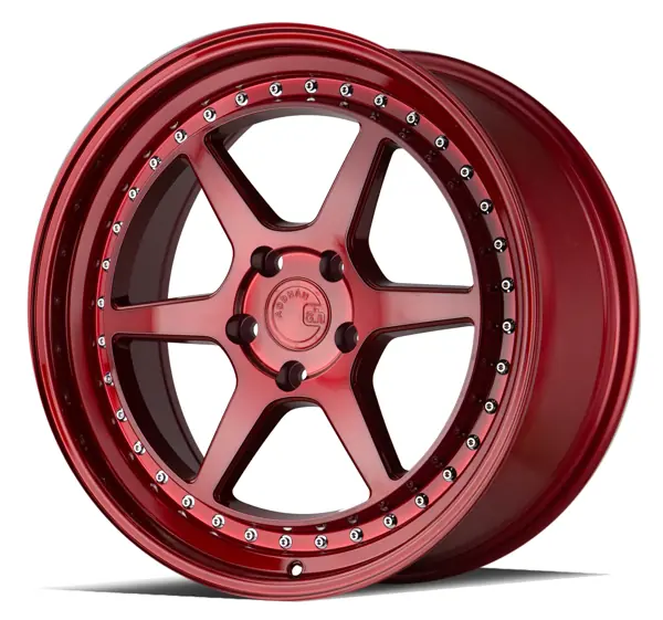 AodHan DS09 wheel in Candy Red w/(Chrome Rivets)